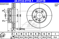 24.0132-0118.1_диск тормозной передний! правый vw touareg 03&gt