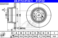 24.0112-0132.1_диск тормозной задний! BMW E38/E31 2.8-5.0 M51-M62/M70/M73 89&gt