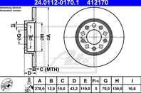 Диск торм alfa 159/brera 1.9jtdm/2.2jts 05- зад не вент 278x12