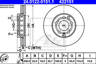 Диск торм audi a1/a2/a3/sko fabia/vw polo/golf 1.4/1.6fsi/1.4tdi 00-05 пер вент 256x22