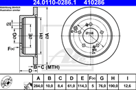 24.0110-0286.1 диск тормозной задний! Hyundai Santa Fe/Trajet/Tuscon 2.0-2.7 01&gt