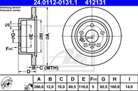 24.0112-0131.1_диск тормозной задний! opel omega 2.0-3.2 94&gt