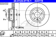 24.0124-0119.1_диск тормозной передний! Opel Omega 2.0 94&gt