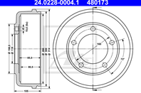 24.0228-0004.1_барабан тормозной! Ford Transit All 00&gt RWD