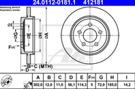 24.0112-0181.1_диск тормозной задний! mazda tribute  ford maverick 04&gt