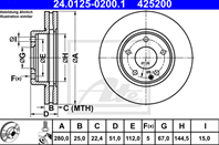 24.0125-0200.1_диск тормозной передний! MB W176/W246 1.5-1.8CDi 11&gt