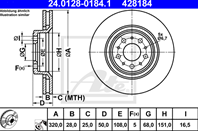 24.0128-0184.1_диск тормозной передний! volvo s60/s80 2.4-2.5t 99&gt