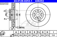 Диск торм fiat doblo 10-/opl combo 1.4/1.3d-2.0d/c