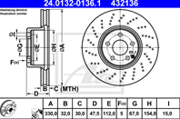 24.0132-0136.1_диск тормозной передний! MB W211/W220 2.8-5.0i 02&gt