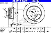 24.0110-0320.1_диск тормозной задний! Toyota Corolla Verso 1.6-2.2D 04&gt