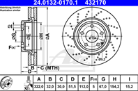 Диск торм mer cls с218/x218 3.5/2.5cdi/3.5cdi 11- пер вент 322x32 c перфорацией