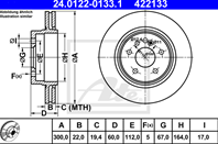 24.0122-0133.1_диск тормозной задний! mb w140 4.0-6.0 91-99