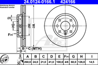 24.0124-0166.1_диск тормозной передний! opel corsa 1.8/1.7tdi 00&gt