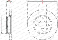 Kpl. tarcz hamulcowych (2 szt.) przod L/P OPEL KARL 1.0 01.15-