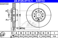 Диск торм audi a1/a3/vw polo/golf 4/bora 1.8t/1.9tdi/2.3 vr5 96- пер вент 288x25