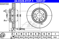 24.0328-0137.1_диск тормозной перед.!Opel Signum/VectraC2.0-3.2/3.0CDTi Saab9-3