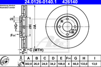 ДИСК ТОРМ CIT C4/PGT 207/307 1.6/2.0/2.0HDI 04- ПЕР ВЕНТ 302X26