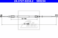 Трос ручника bmw e81/e82/e87/e88 08- l/r l=1435mm