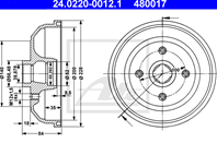 Барабан торм._ Opel CORSA 85-00 200х35