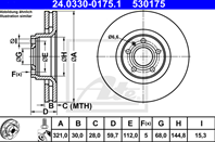 24.0330-0175.1_диск тормозной передний!Audi A6/A8 2.0TFSI-4.2FSI/2.0TDI-3.0TDI