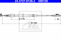 24.3727-0126.2_=AD55.0257=PE71380=DL-10.7492=10.7492 !трос ручника VW Passat 1.8/2.0 &lt93 disc