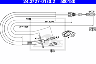 К-кт троса ручника mer sprinter 4t 408d/412d 96-06