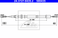 Трос ручника mer w638 vito 96-03 1167мм (диск/барабан)