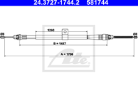 24.3727-1744.2_трос ручника левый!Nissan Note E11E 1.4-1.6i/1.5dCi 06-13