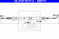 24.3727-0177.2_трос ручника!953mmvw t4 диск 90-03