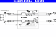 Трос ручника frd c-max/focus c-max/ii 03- l=1816/1