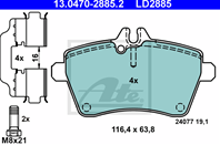 Колодки тормозные дисковые передн  ceramic  mb: a-class a 150/a 160/a 160 cdi 04-12