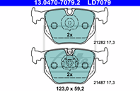 13.0470-7079.2_=381 20=FDB857 !колодки дисковые з.BMW E38 2.8/4.0/5.0/2.5STD/3.