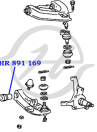 Сайлентблок нижнего рычага передней подвески L300 1986-  1994-