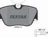 Колодки тормозные дисковые передние 2105503 от производителя TEXTAR