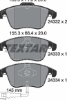 Колодки тормозные дисковые передние 2433301 от фирмы TEXTAR