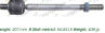 Тяга рулевая голая l/r  m14x1.5  l 207mm