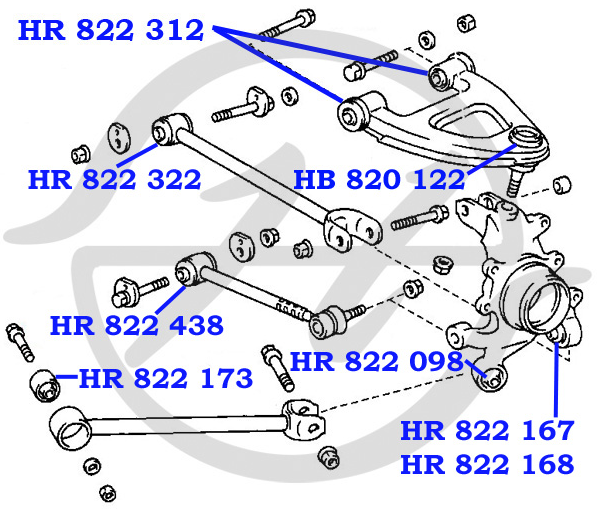 Сайлентблок передней поперечной тяги задней подвески  внутренний TOYOTA MARK 2/CHASER/CRESTA GX100 ... Сайлентблок передней поперечной тяги задней подвески  внутренний TOYOTA MARK 2/CHASER/CRESTA GX100 ...